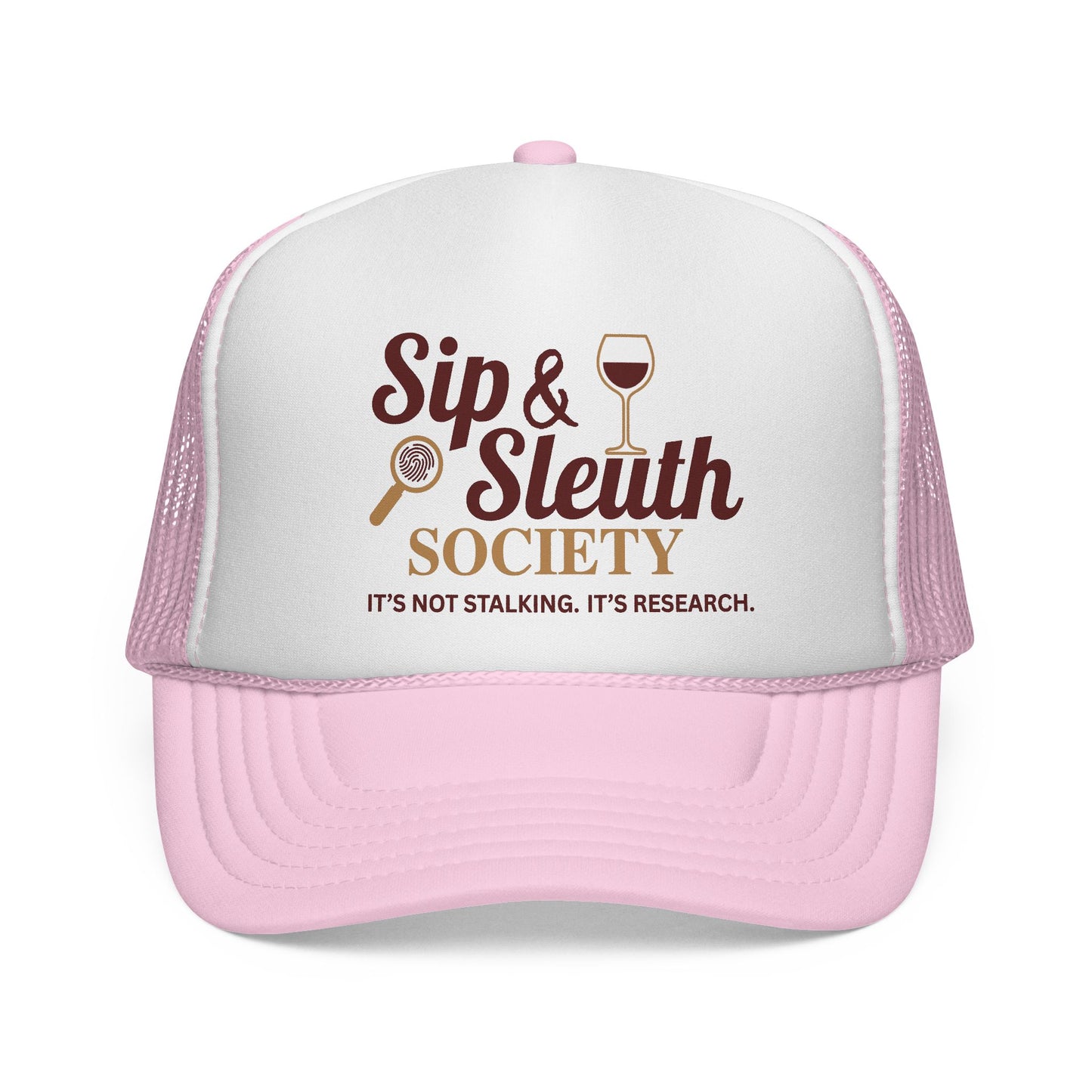 Sip & Sleuth Trucker Cap - Fun Hat for Wine Lovers and Sleuth Enthusiasts