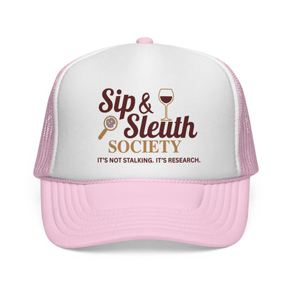 Sip & Sleuth Trucker Cap - Fun Hat for Wine Lovers and Sleuth Enthusiasts