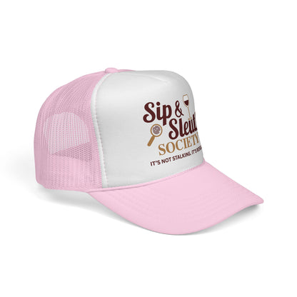 Sip & Sleuth Trucker Cap - Fun Hat for Wine Lovers and Sleuth Enthusiasts