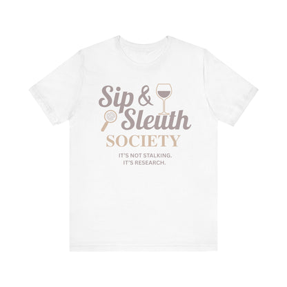 Sip & Sleuth Society Tee - For Wine Lovers & Mystery Enthusiasts