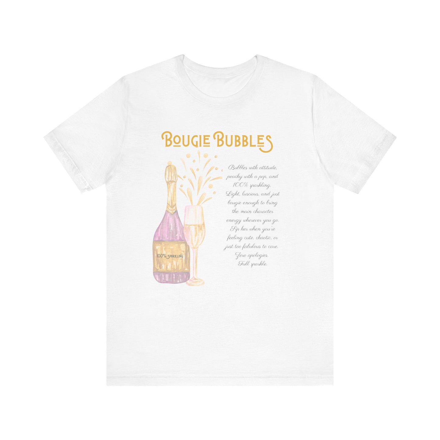 Champagne Celebration Tee - "Bougie Bubbles" Short Sleeve T-Shirt