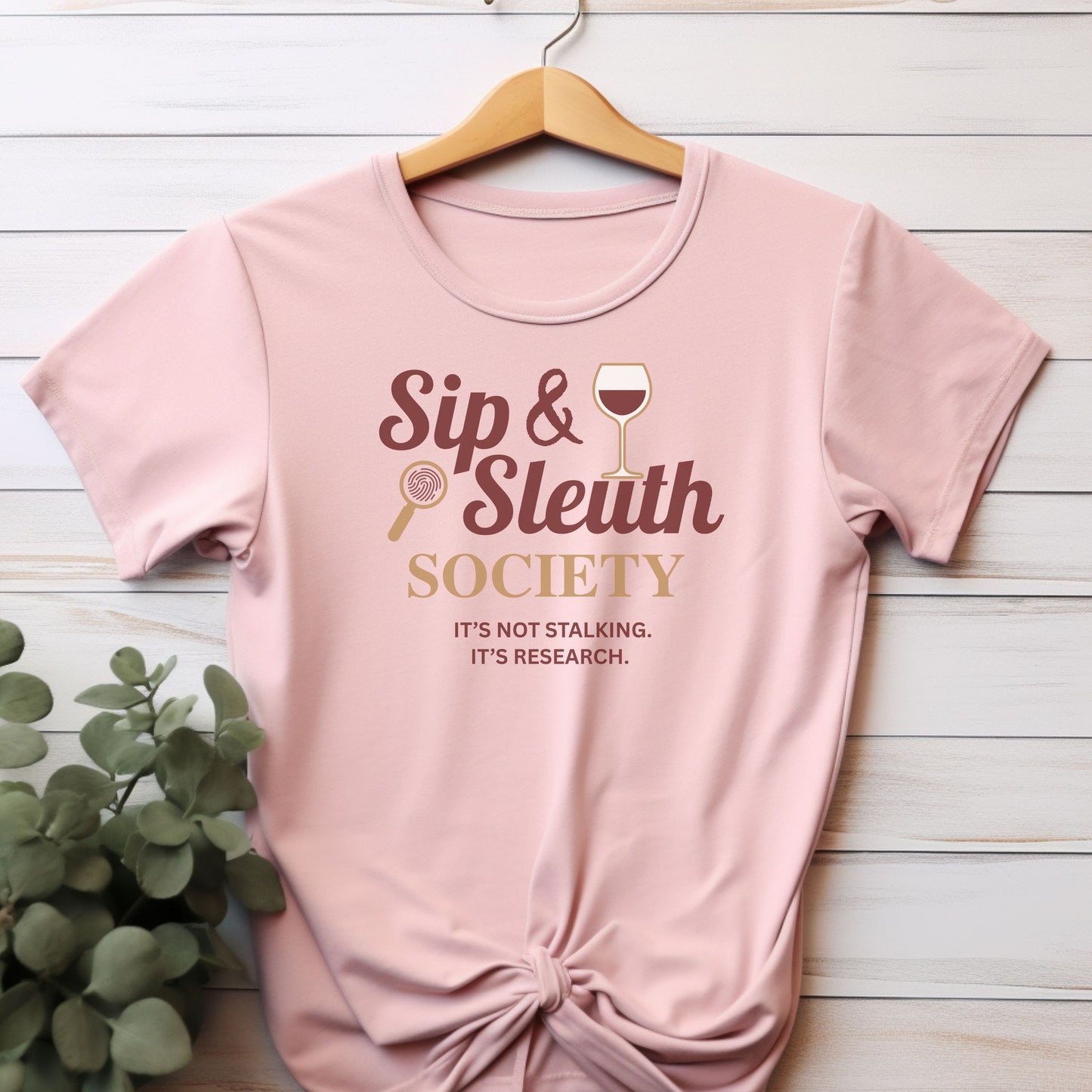 Sip & Sleuth Society Tee - For Wine Lovers & Mystery Enthusiasts