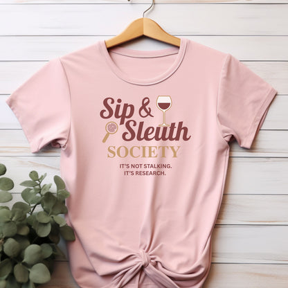 Sip & Sleuth Society Tee - For Wine Lovers & Mystery Enthusiasts