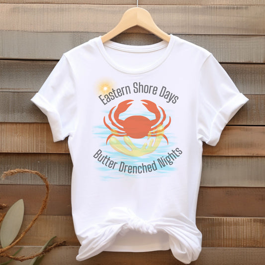 Eastern Shore Days Tee - Beach Vibe Crab Graphic T-Shirt