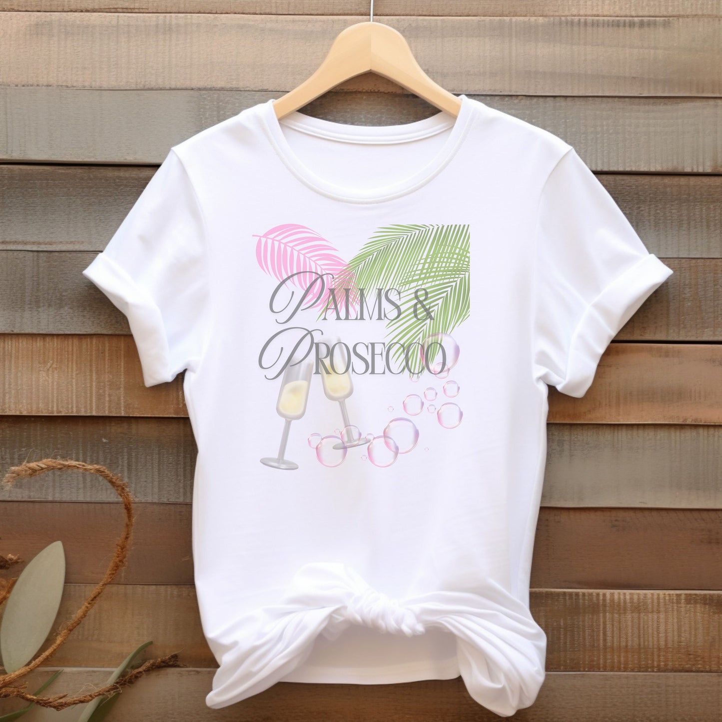 Palms & Prosecco GraphicTee - Tropical Summer T-Shirt