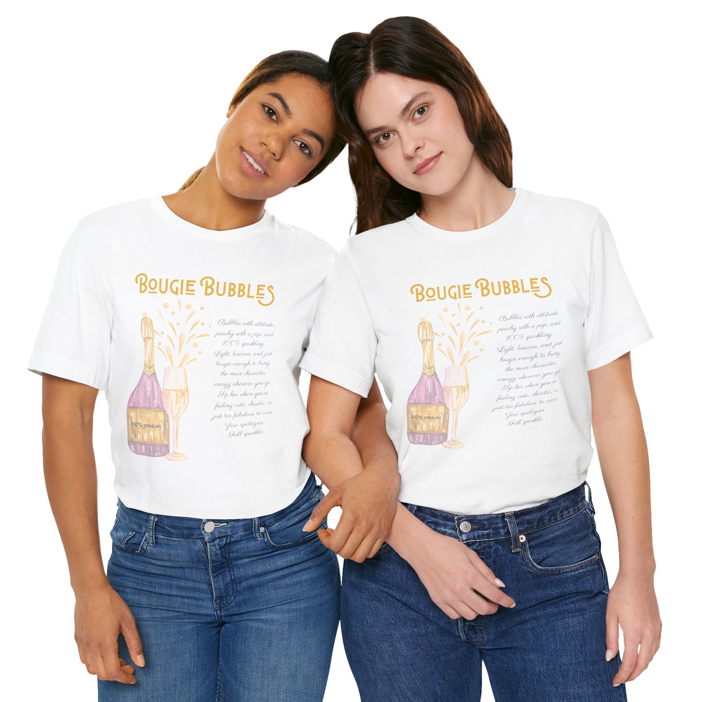 Champagne Celebration Tee - "Bougie Bubbles" Short Sleeve T-Shirt