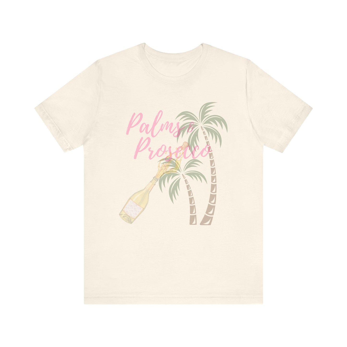 Palm & Prosecco Tee - Short Sleeve T-Shirt for Beach Vibes