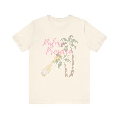 Palm & Prosecco Tee - Short Sleeve T-Shirt for Beach Vibes