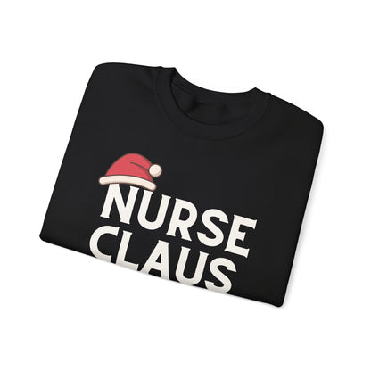 Copy of Nurse Claus Crewneck Sweatshirt – Retro Christmas Nurse Gift with Santa Hat & Magnifying Glass
