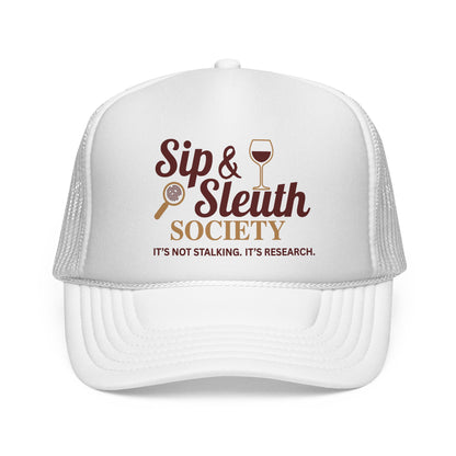 Sip & Sleuth Trucker Cap - Fun Hat for Wine Lovers and Sleuth Enthusiasts